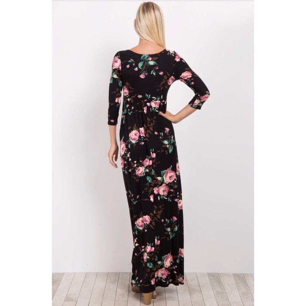 Pinkblush Black Rose Floral Maxi Dress (Maternity) - Picture 3 of 3